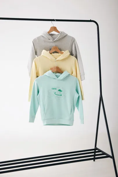 Iqoniq Yengo dječji hoodie od recikliranog pamuka s bičnim džepovima, 280 g/m² - iqoniq crushed mint 