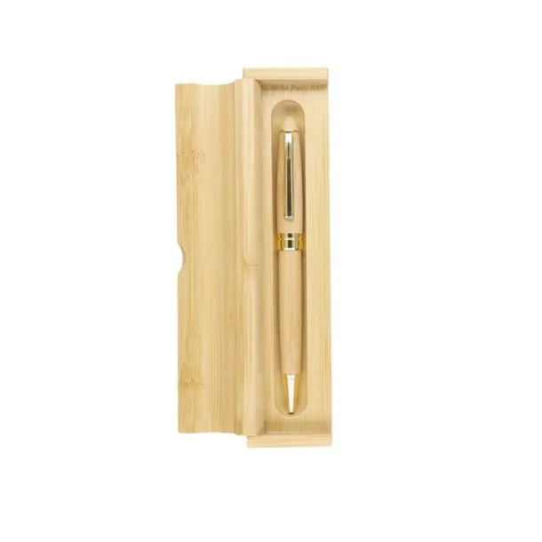  Bamboo ball pen in case beige