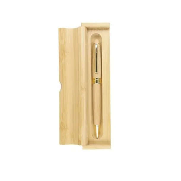  Bamboo ball pen in case beige