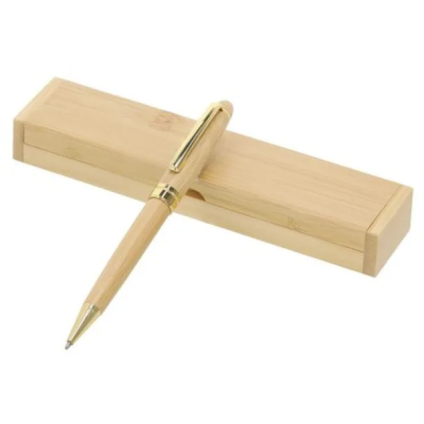  Bamboo ball pen in case beige