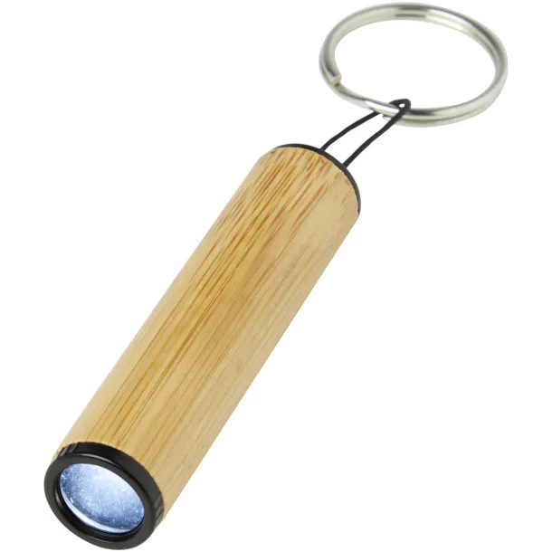 Cane bamboo key ring with light Natural