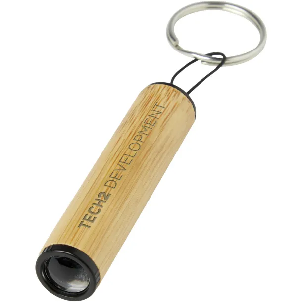 Cane bamboo key ring with light Natural