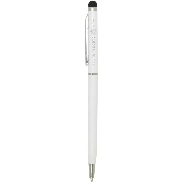 Ore aluminium ballpoint pen with stylus (blue ink) White