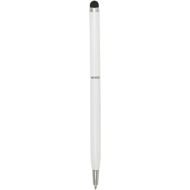 Ore aluminium ballpoint pen with stylus (blue ink) White