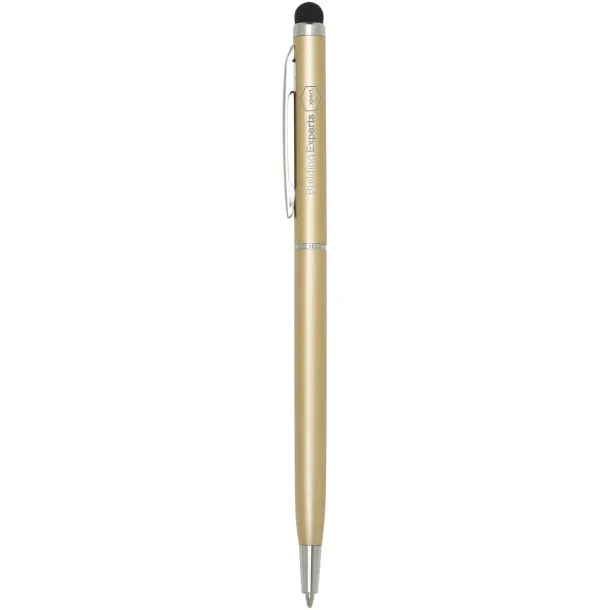 Ore aluminium ballpoint pen with stylus (blue ink) Champagne