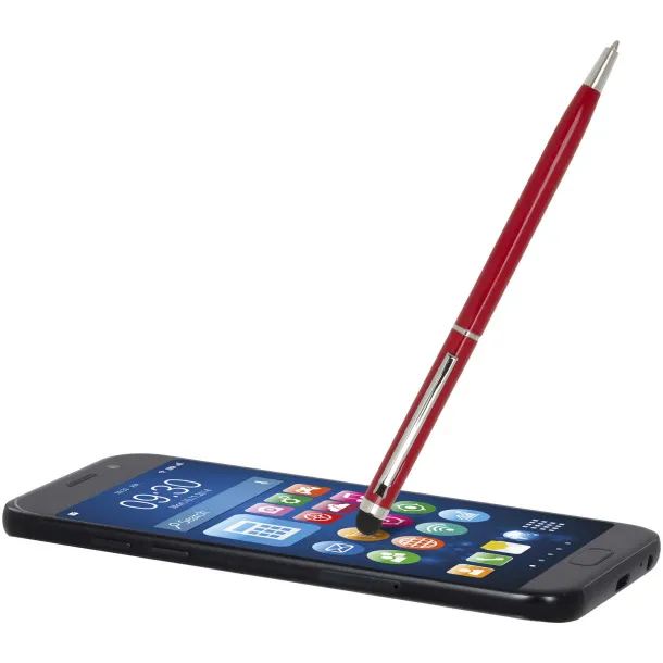 Ore aluminium ballpoint pen with stylus (blue ink) Red