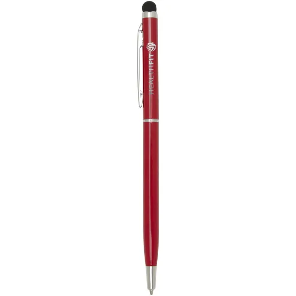 Ore aluminium ballpoint pen with stylus (blue ink) Red