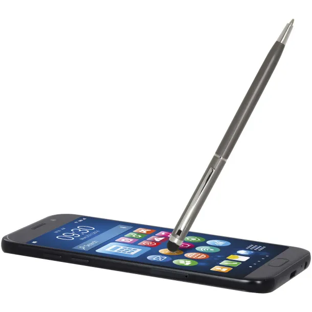 Ore aluminium ballpoint pen with stylus (blue ink) Titanium