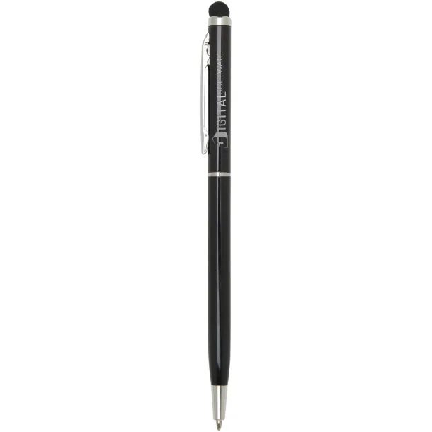 Ore aluminium ballpoint pen with stylus (blue ink) Crna