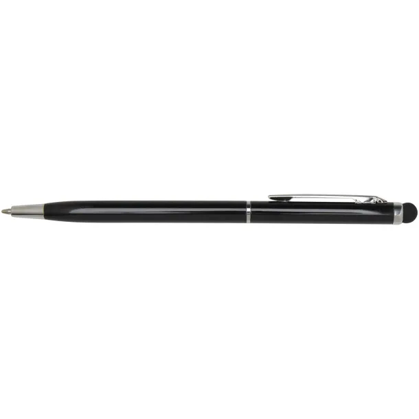 Ore aluminium ballpoint pen with stylus (blue ink) Solid black