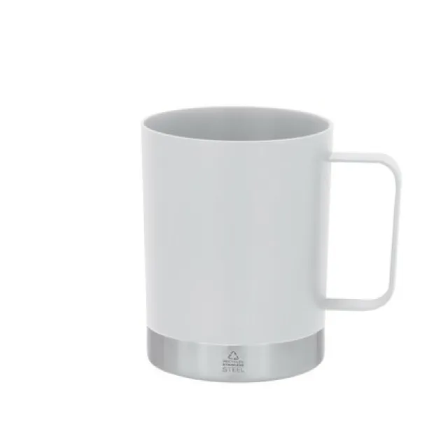  Recycled stainless steel and recycled PP mug 400 ml white