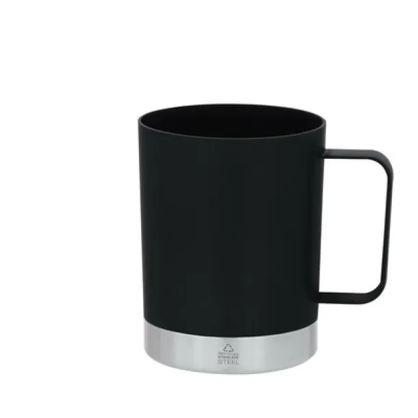  Recycled stainless steel and recycled PP mug 400 ml Crna