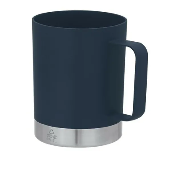  Recycled stainless steel and recycled PP mug 400 ml navy blue