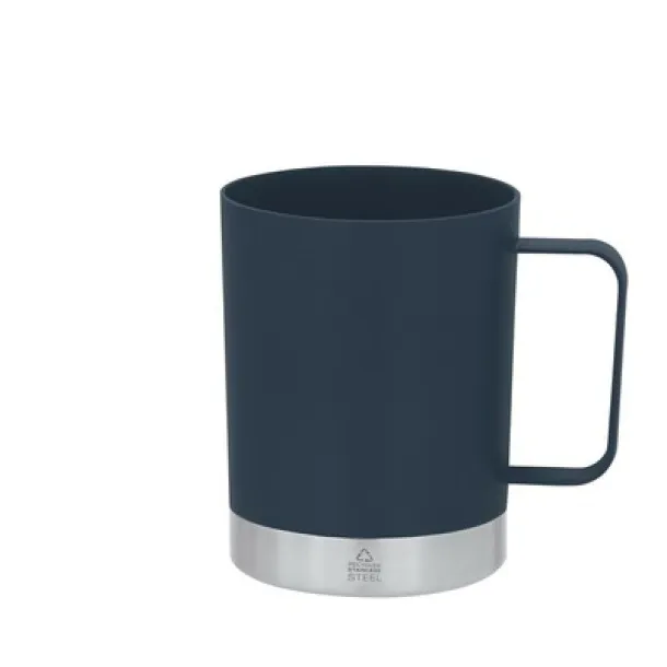  Recycled stainless steel and recycled PP mug 400 ml navy blue