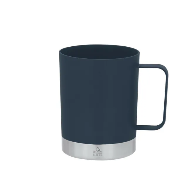  Recycled stainless steel and recycled PP mug 400 ml navy blue