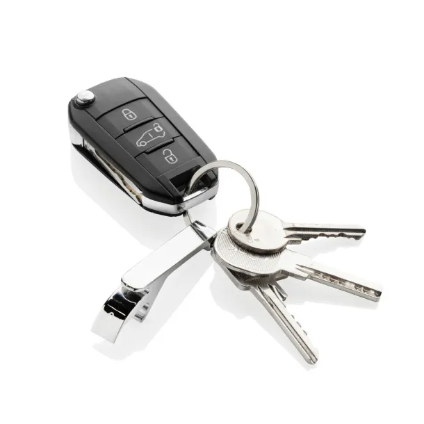  RCS recycled zinc alloy bottle opener keychain - XD Collection Silver 