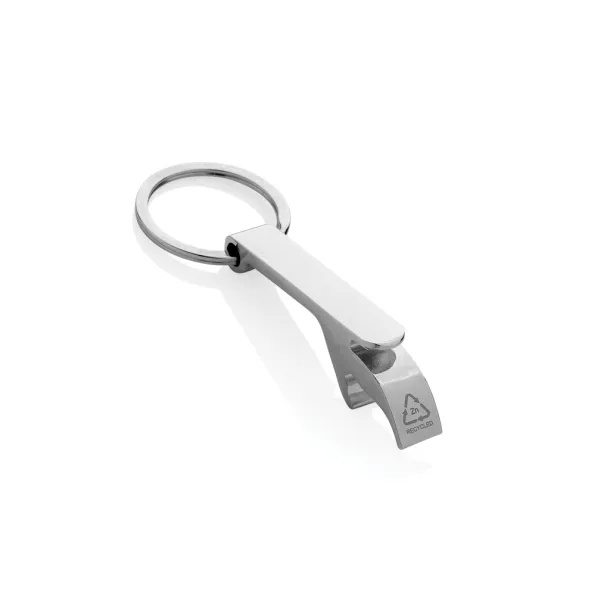  RCS recycled zinc alloy bottle opener keychain - XD Collection Silver 