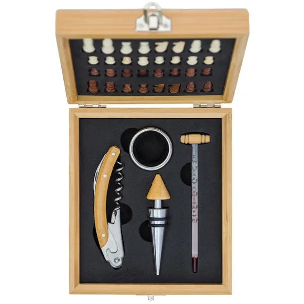 ABRUZZO chess and wine set Beige