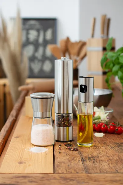 Semman salt and pepper mill Transparent Silver