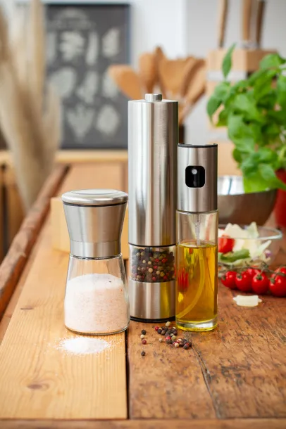 Semman salt and pepper mill Transparent Silver