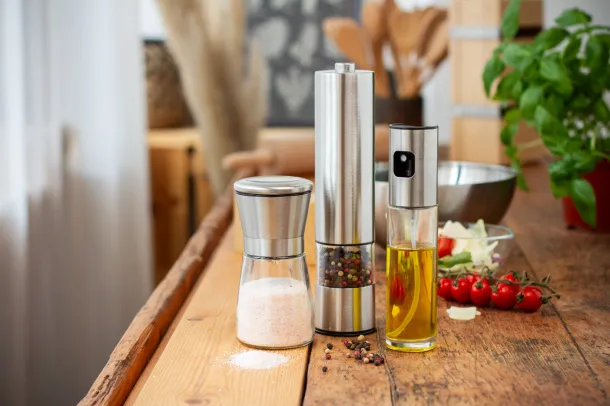 Semman salt and pepper mill Transparent Silver