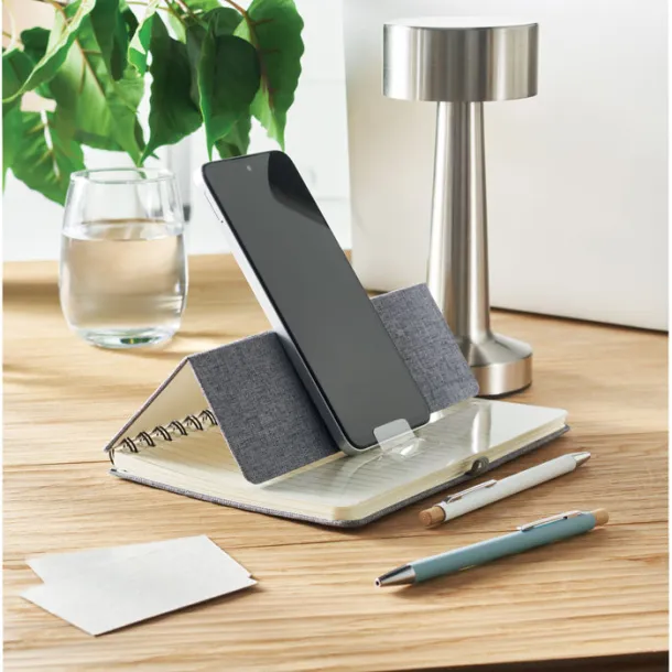 STRATA A5 notebook with phone holder Grey