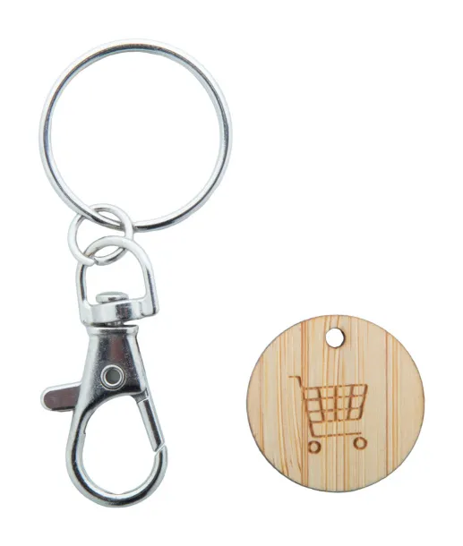 Boomarket trolley coin keyring Natural