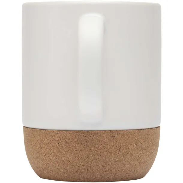 Billie 300 ml ceramic mug with cork details and matt finish White