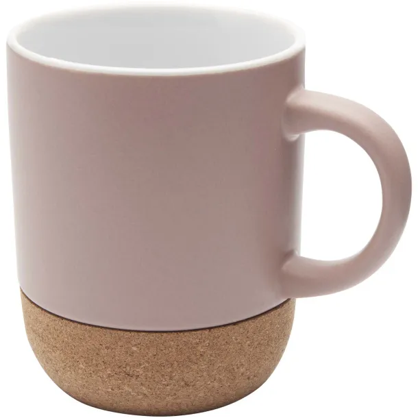 Billie 300 ml ceramic mug with cork details and matt finish Dusty Pink