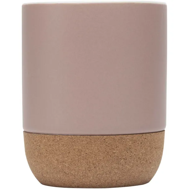 Billie 300 ml ceramic mug with cork details and matt finish Dusty Pink