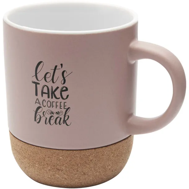 Billie 300 ml ceramic mug with cork details and matt finish Mocha