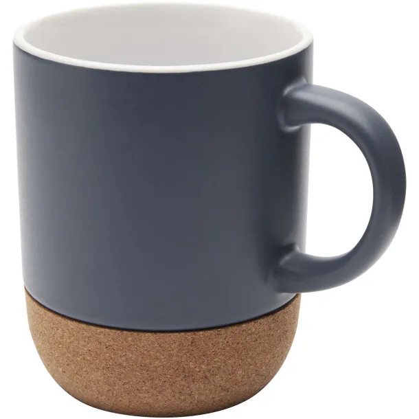 Billie 300 ml ceramic mug with cork details and matt finish Ice blue