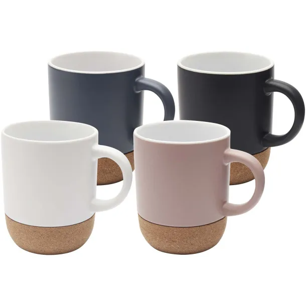 Billie 300 ml ceramic mug with cork details and matt finish Crna
