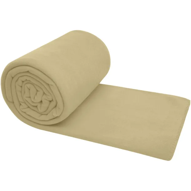 Huggy fleece plaid blanket with carry pouch 220x250 cm Beige