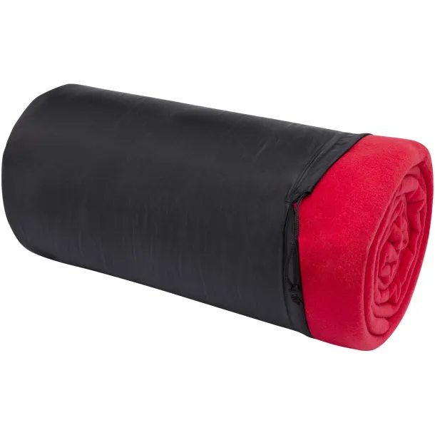 Huggy karirana flis deka s torbom za nošenje, 220x250 cm - 200 g/m² Crvena