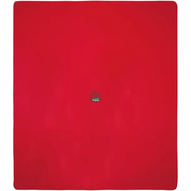 Huggy karirana flis deka s torbom za nošenje, 220x250 cm - 200 g/m² Crvena