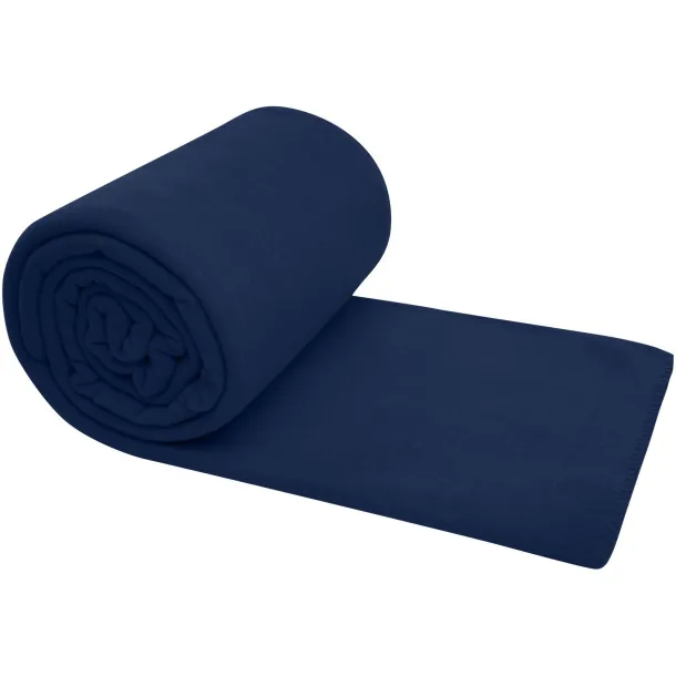 Huggy fleece plaid blanket with carry pouch 220x250 cm Navy Blue