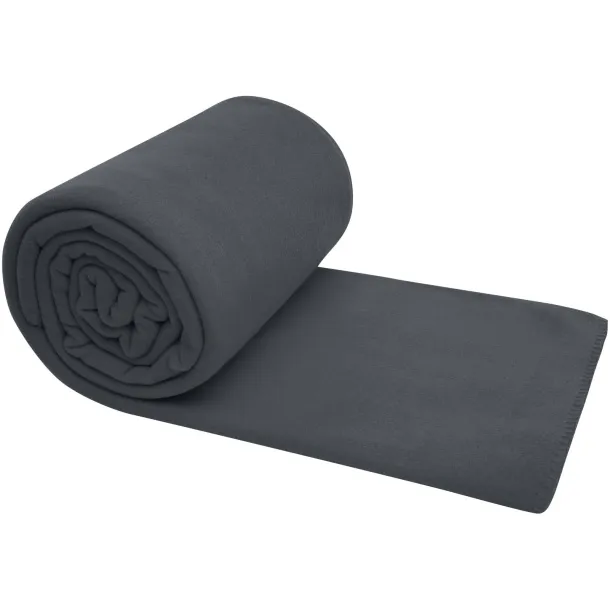Huggy karirana flis deka s torbom za nošenje, 220x250 cm - 200 g/m² Siva