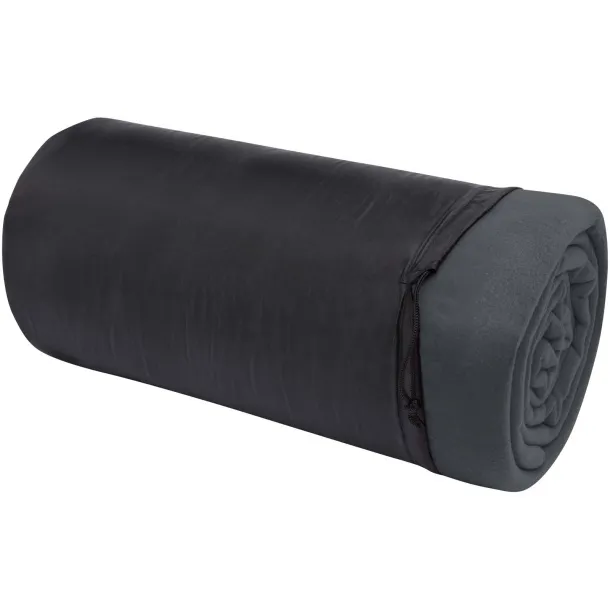 Huggy karirana flis deka s torbom za nošenje, 220x250 cm - 200 g/m² Siva