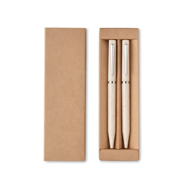 PEAT Wheat straw/ABS twist pen set Beige