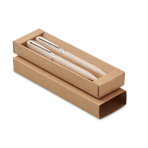 PEAT Wheat straw/ABS twist pen set Beige