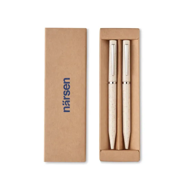 PEAT Wheat straw/ABS twist pen set Bež