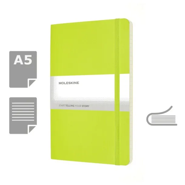  MOLESKINE notes, cca A5 lime