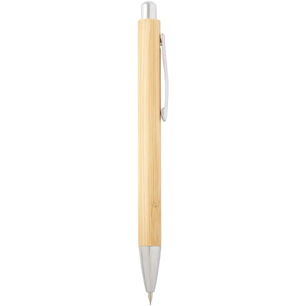 Oblys bamboo ballpoint pen and mechanical pencil set (black ink) Natural
