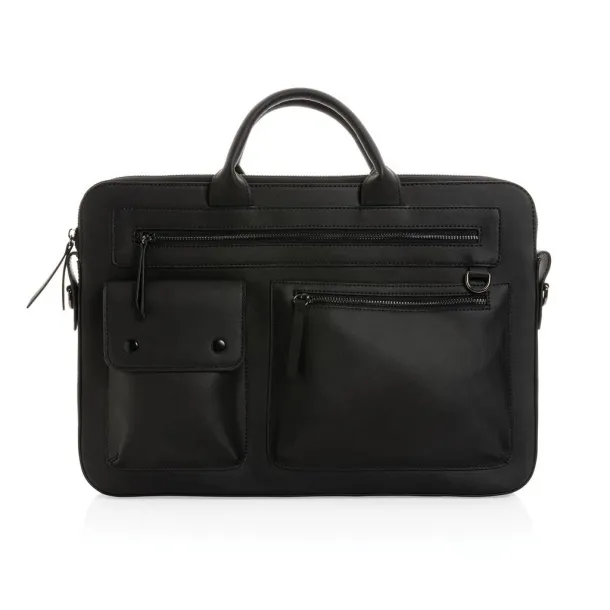  Swiss Peak GRS recycled PU 14" laptop bag - Swiss Peak Black 