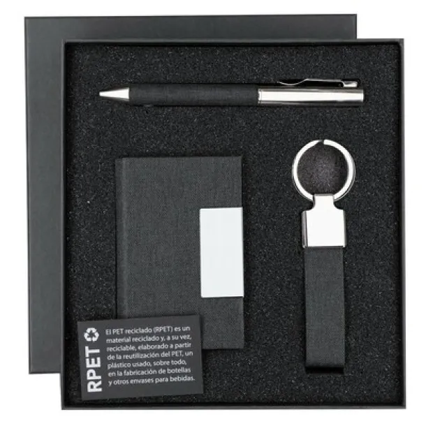  Gift set, keyring, credit card holder, ball pen, gift box Crna