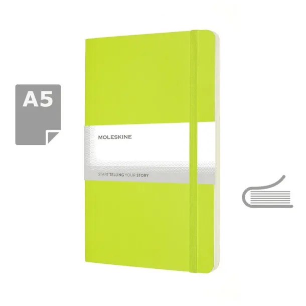  MOLESKINE notes, cca A5 lime