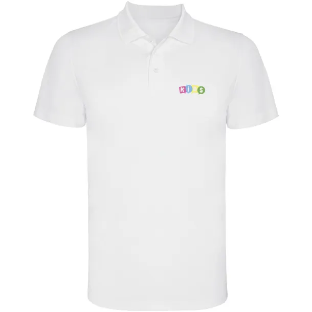 Monzha short sleeve kids sports polo - Roly White