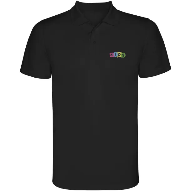 Monzha dječja sportska polo majica kratkih rukava - Roly Solid black