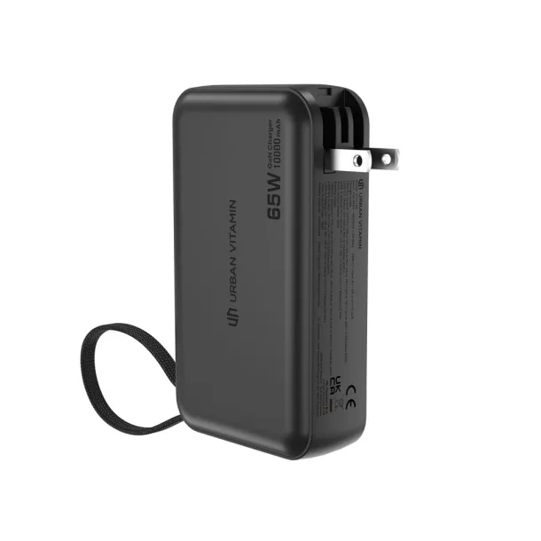 Urban Vitamin Eureka hybrid GANcharger 10000mah powerbank65W - Urban Vitamin Black 